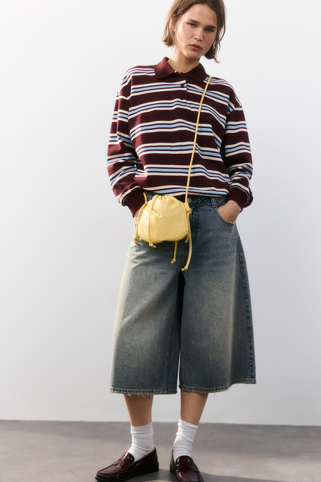 Сумка-мешочек с завязками - цвет желтый - 2