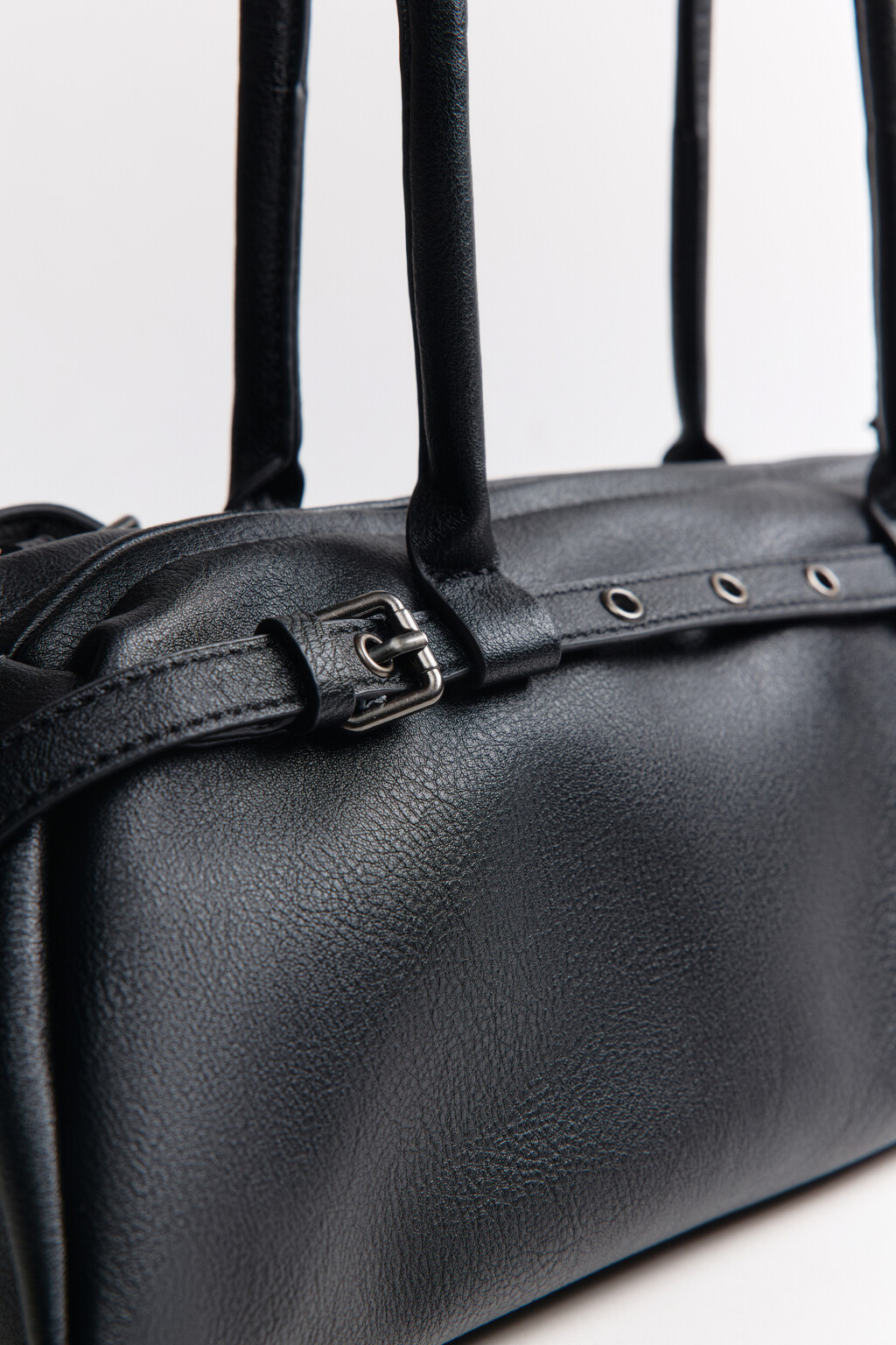 Сумка-багет с ремешками - цвет черный - 6