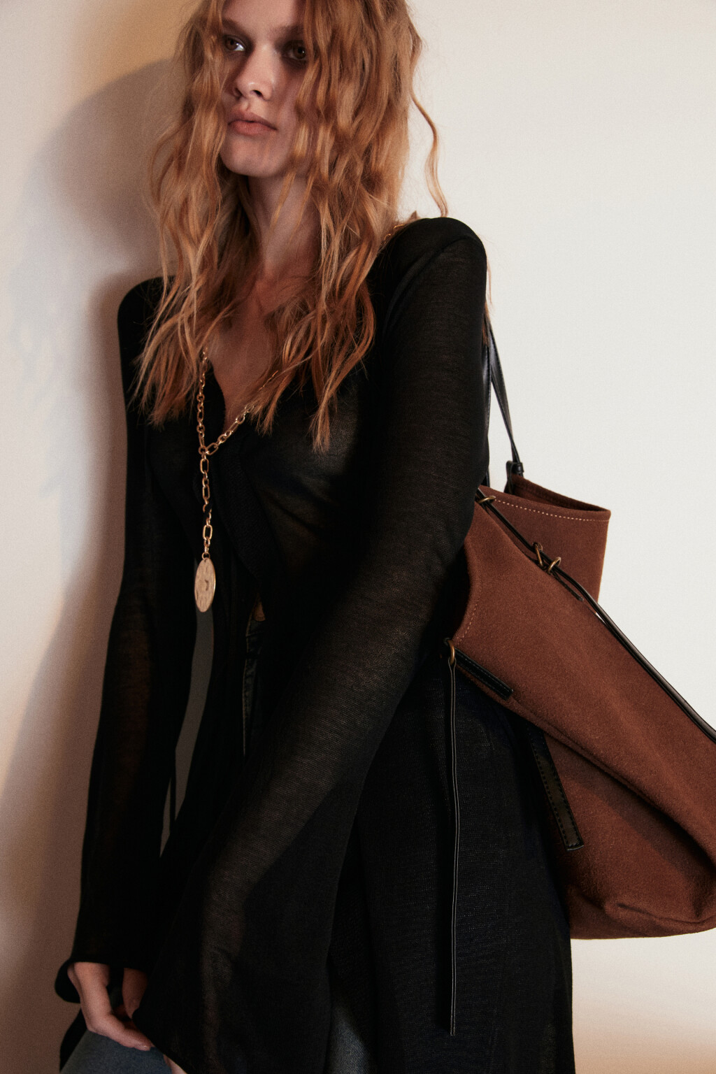 Сумка-тоут с ручками на плечо - цвет коричневый - 2