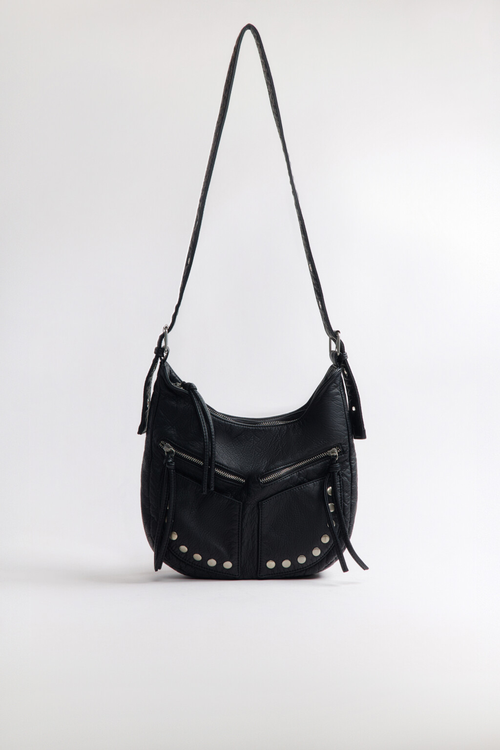 Сумка на плечо с заклепками - цвет черный - 5