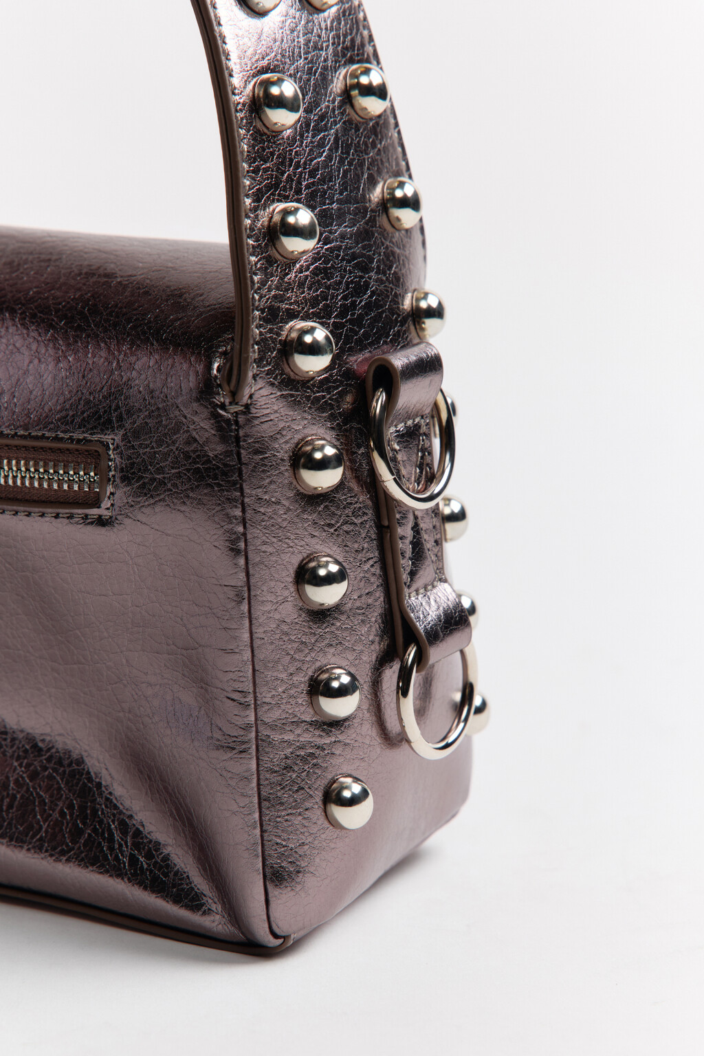 Сумка с металлическими заклепками - цвет черный - 5