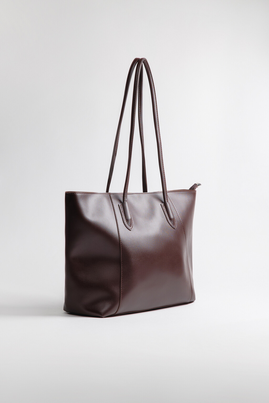 Сумка-шопер из искусственной кожи - цвет коричневый - 6
