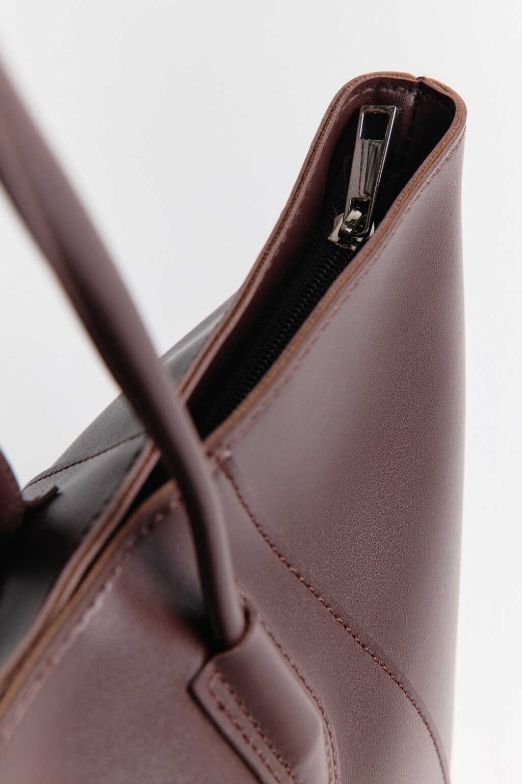 Сумка-шопер из искусственной кожи - цвет коричневый - 8