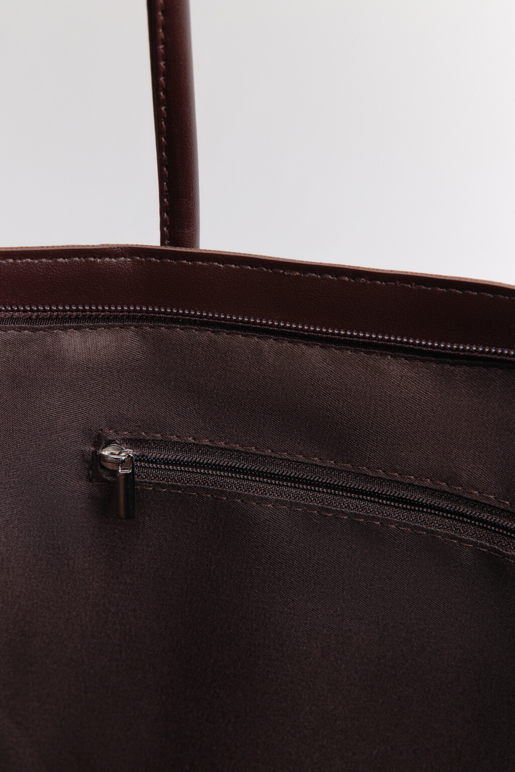 Сумка-шопер из искусственной кожи - цвет коричневый - 9