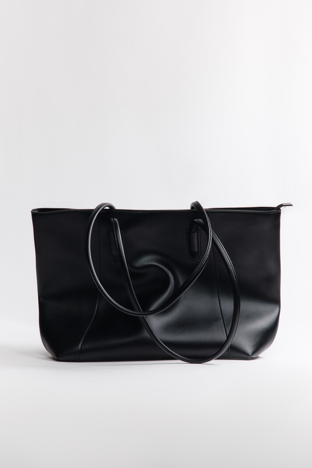Сумка-шопер из искусственной кожи - цвет черный - 3