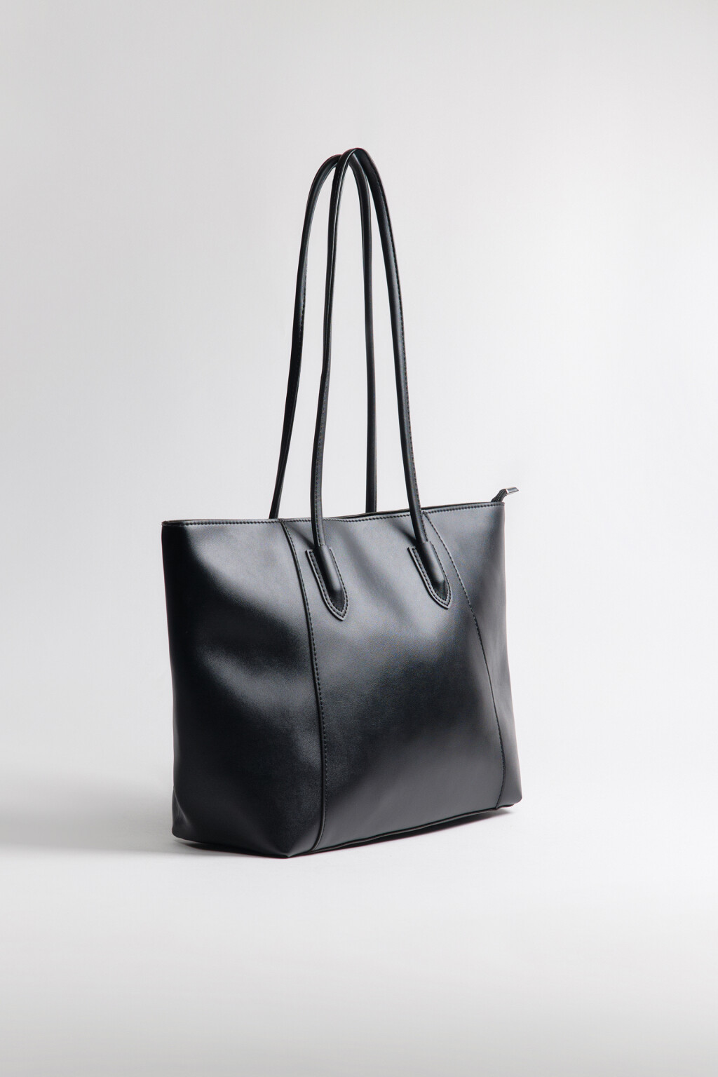 Сумка-шопер из искусственной кожи - цвет черный - 5