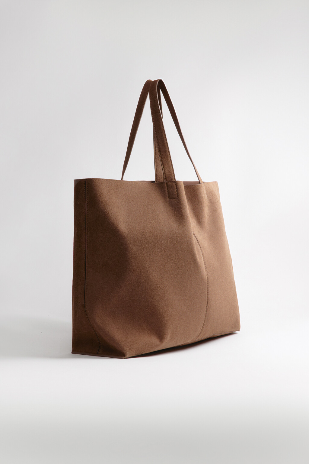 Сумка-шопер из искусственной замши - цвет коричневый - 6