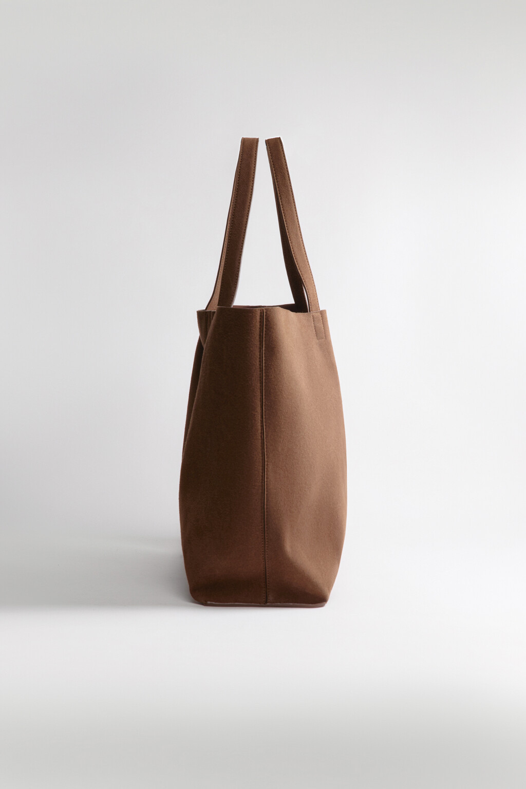 Сумка-шопер из искусственной замши - цвет коричневый - 7