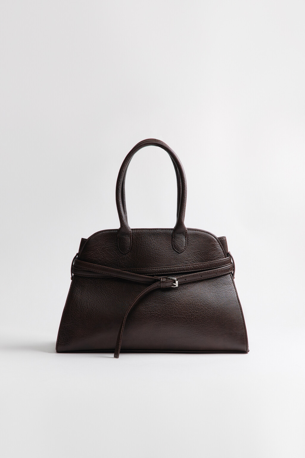 Сумка-тоут с декоративным ремешком - цвет коричневый - 4