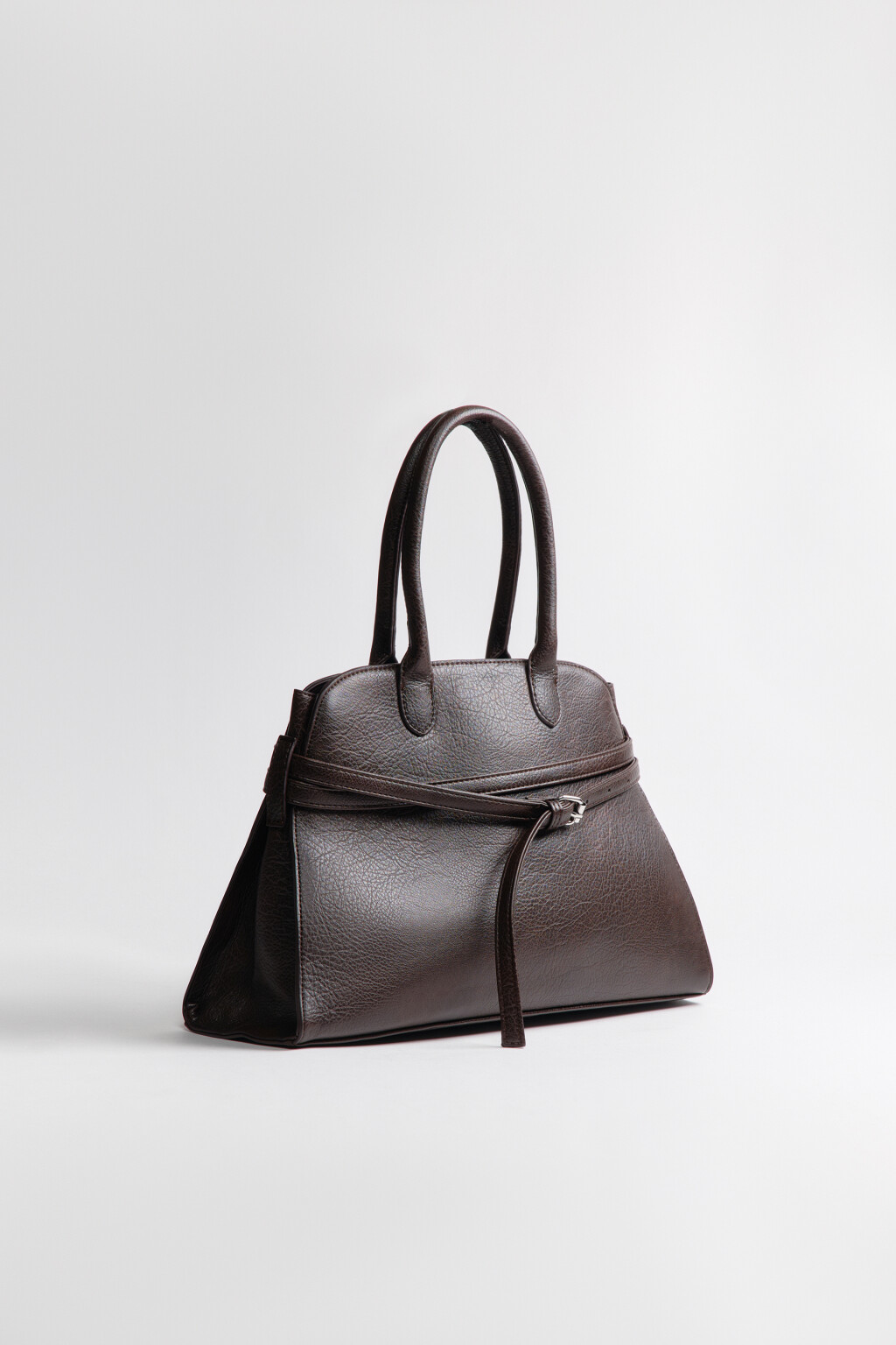 Сумка-тоут с декоративным ремешком - цвет коричневый - 5