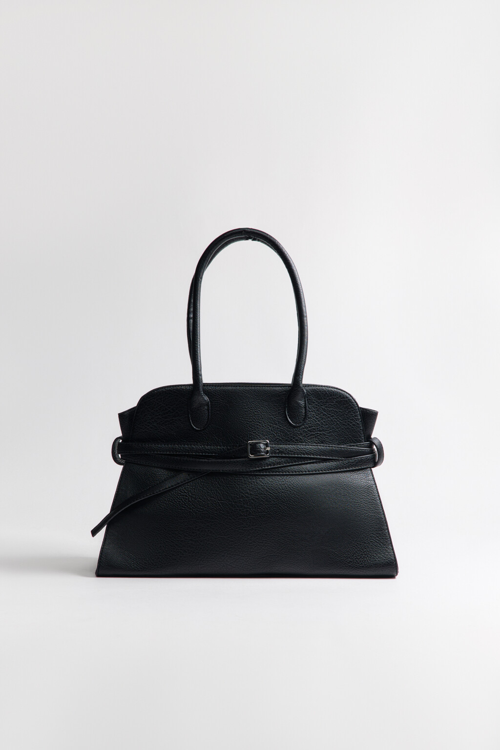 Сумка-тоут с декоративным ремешком - цвет черный - 3