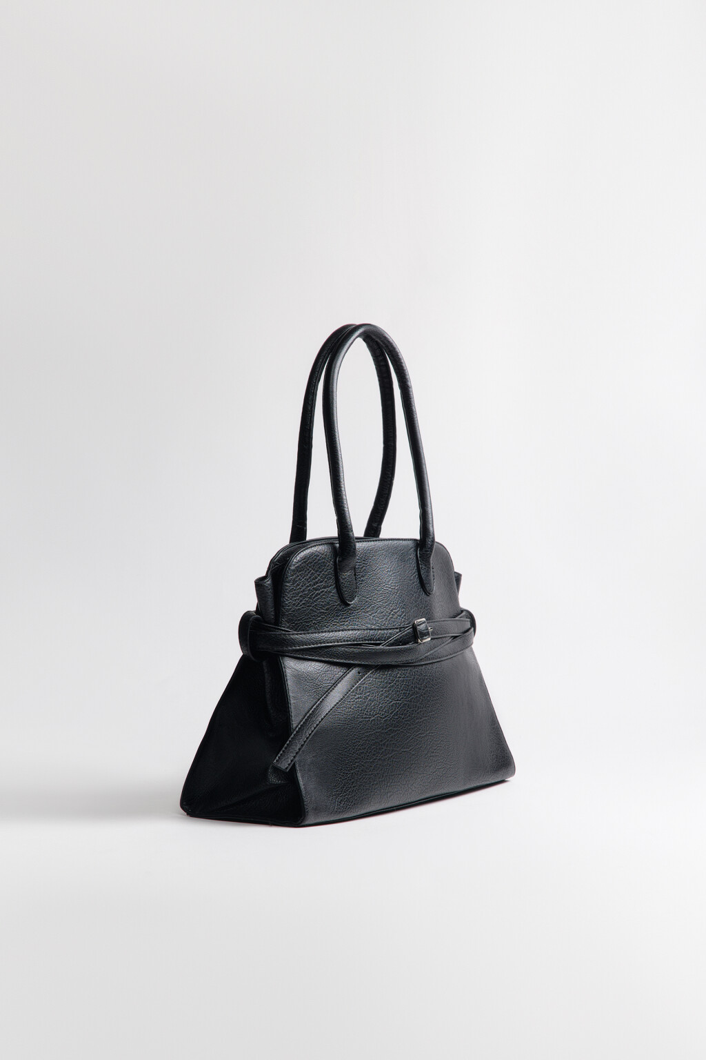 Сумка-тоут с декоративным ремешком - цвет черный - 4