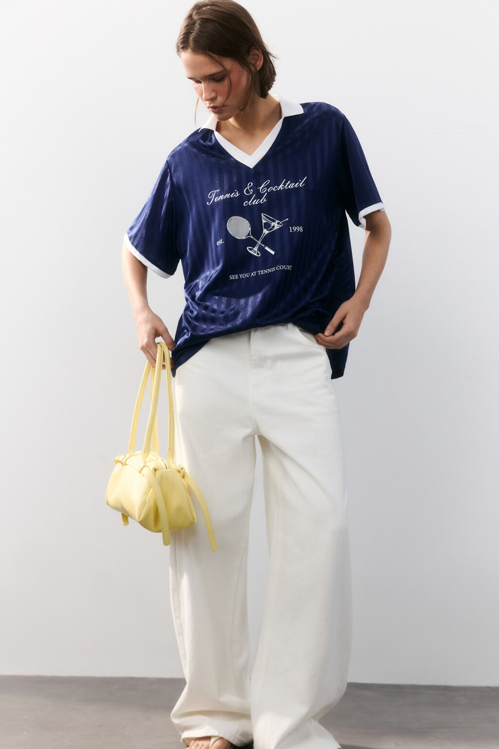 Сумка-багет с ремешками - цвет желтый - 3