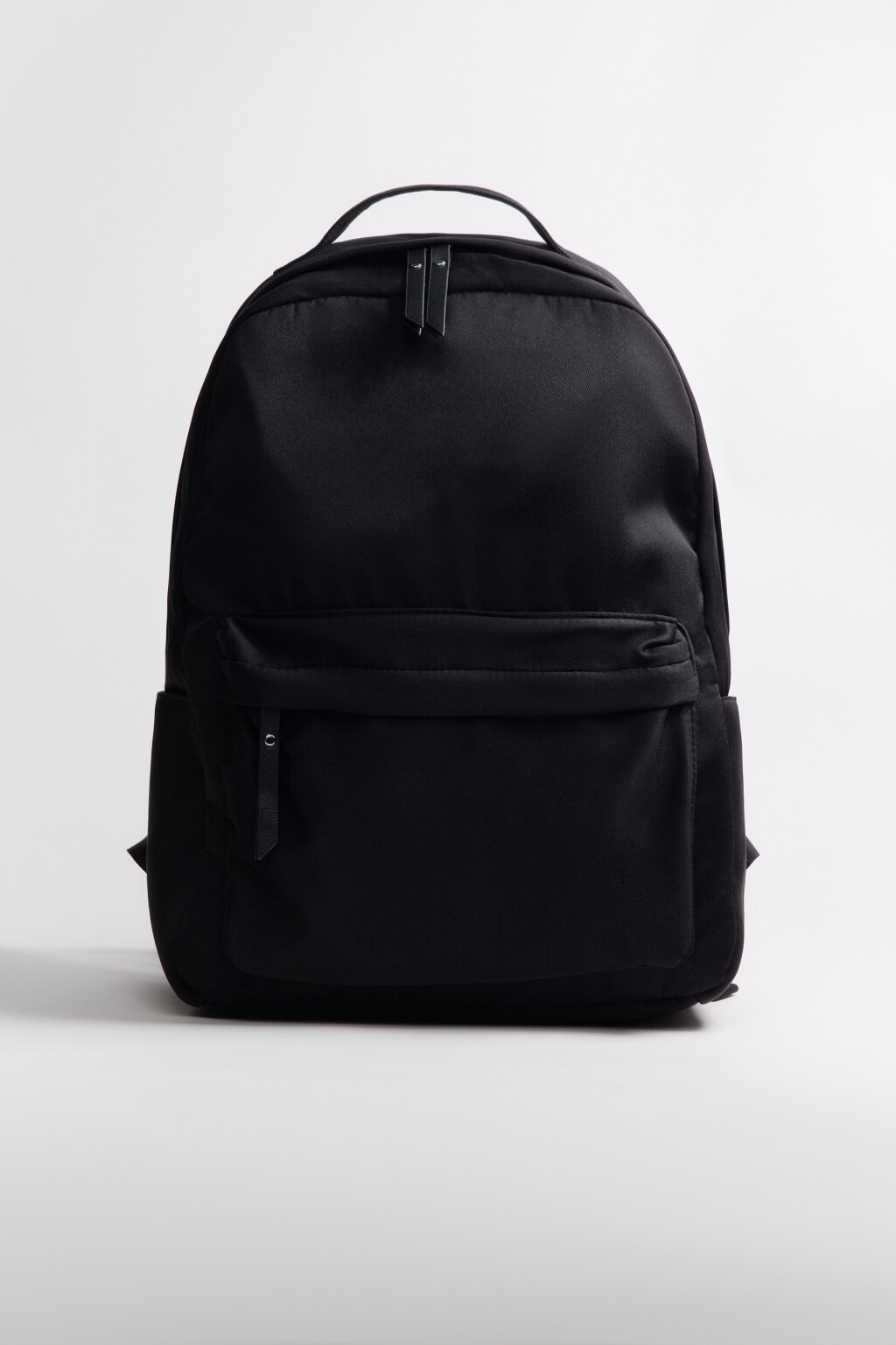 Рюкзак текстильный с карманом - цвет черный - 1