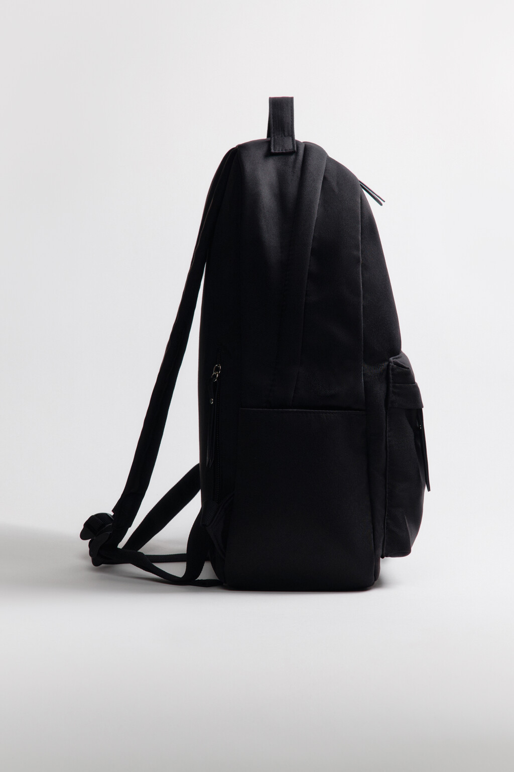 Рюкзак текстильный с карманом - цвет черный - 2