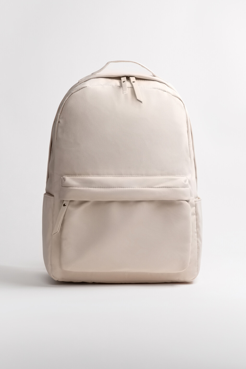 Рюкзак текстильный с карманом - цвет бежевый - 4
