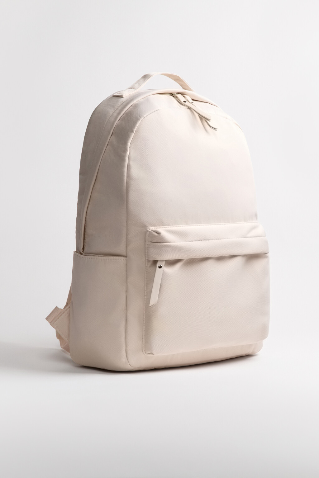 Рюкзак текстильный с карманом - цвет бежевый - 5