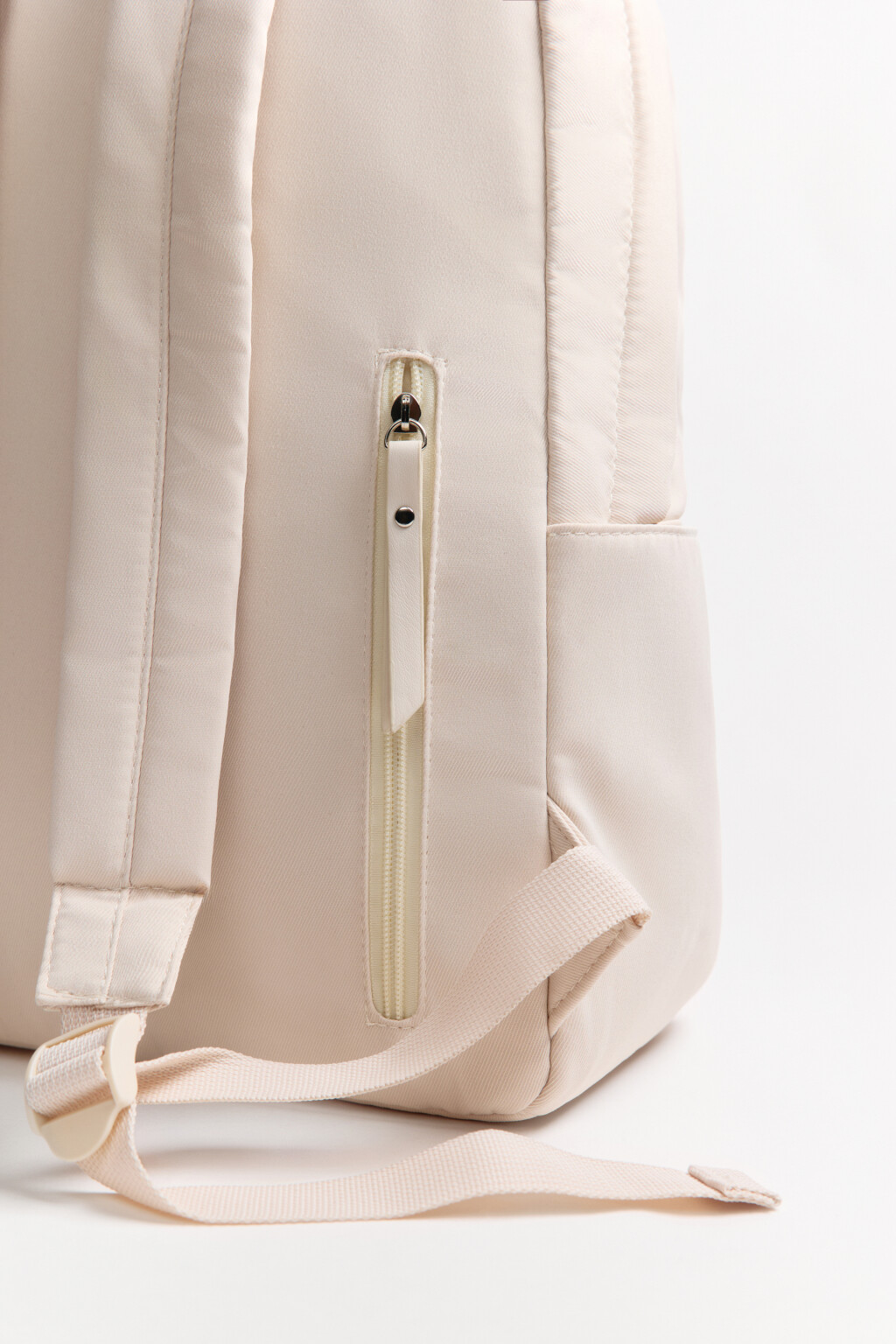 Рюкзак текстильный с карманом - цвет бежевый - 7