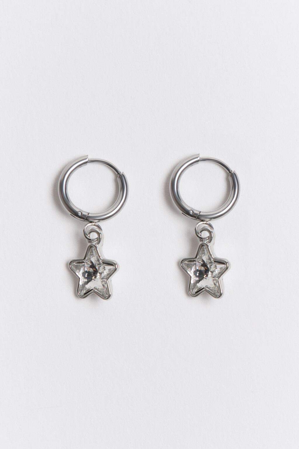 Серьги с подвесками-звездочками - цвет серый - 2