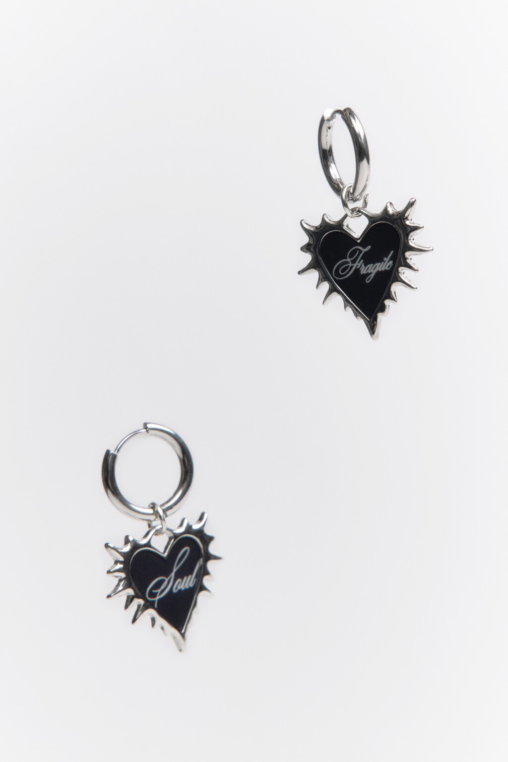 Серьги-конго с подвесками - цвет серый - 1