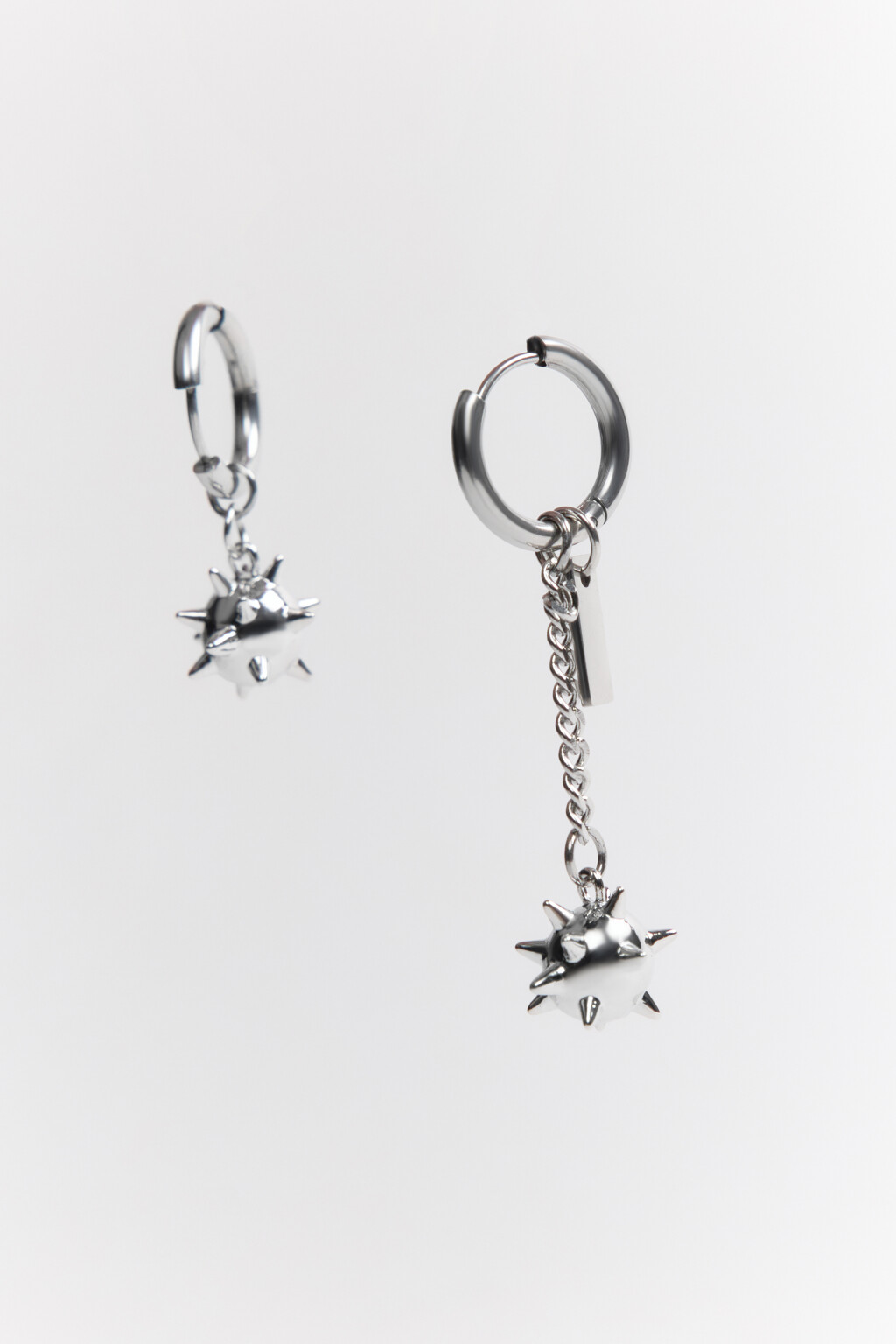 Серьги-конго с подвесками - цвет серый - 1