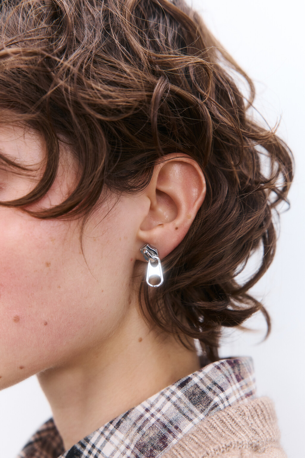 Серьги в виде бегунков от молнии - цвет серый - 2