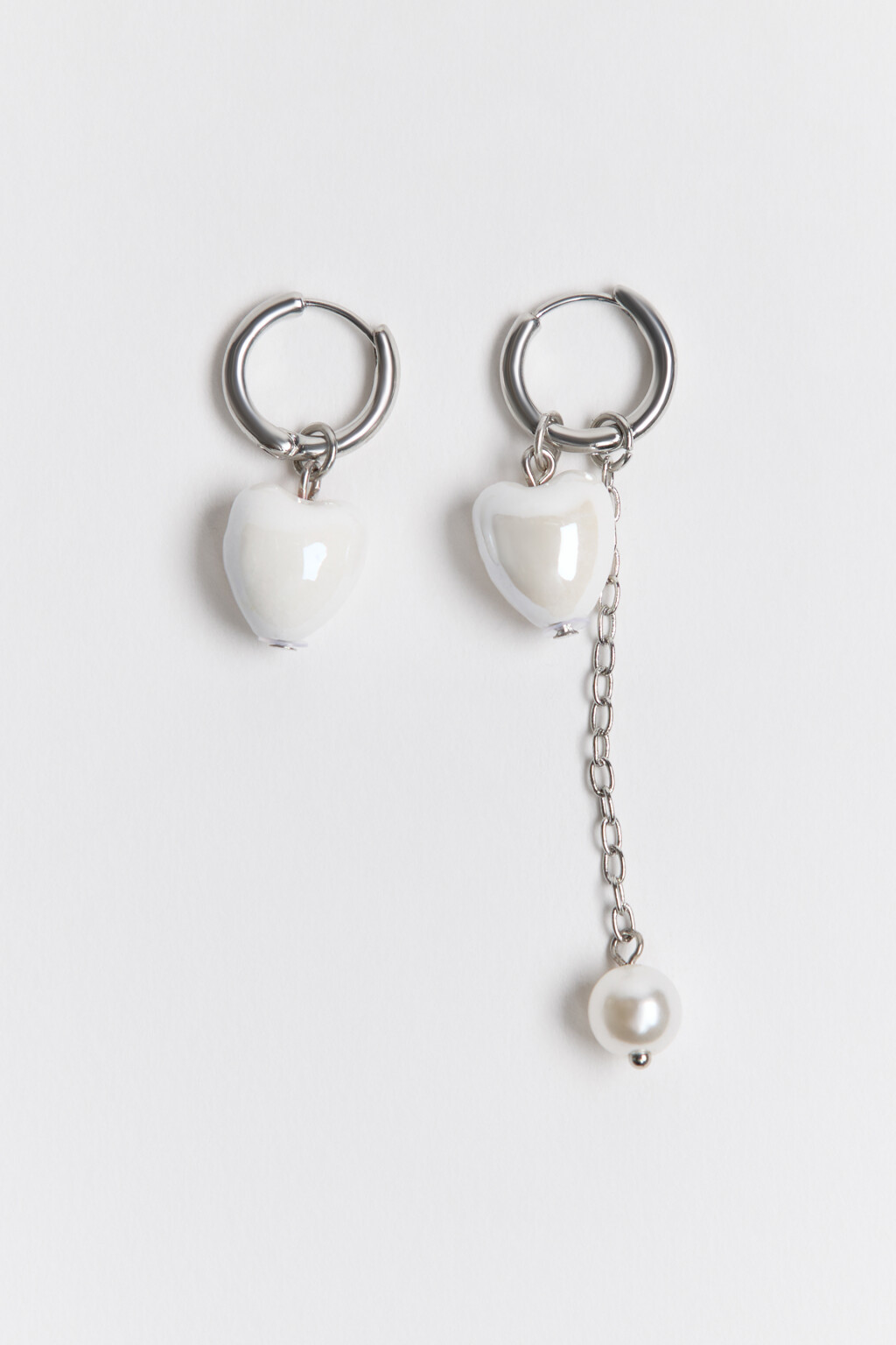 Серьги-конго с жемчужными подвесками - цвет серый - 2