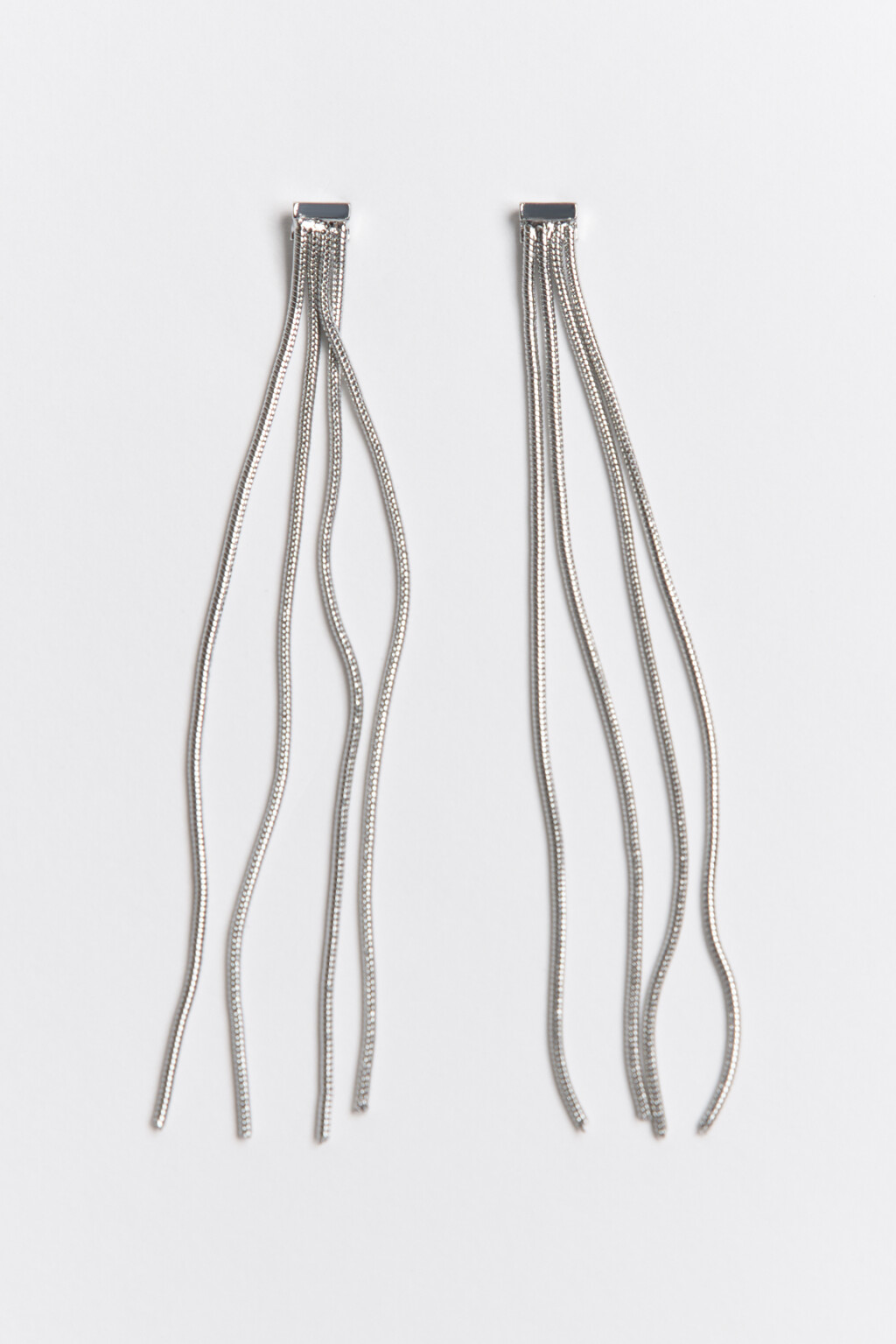Серьги с длинными цепочками - цвет серый - 3