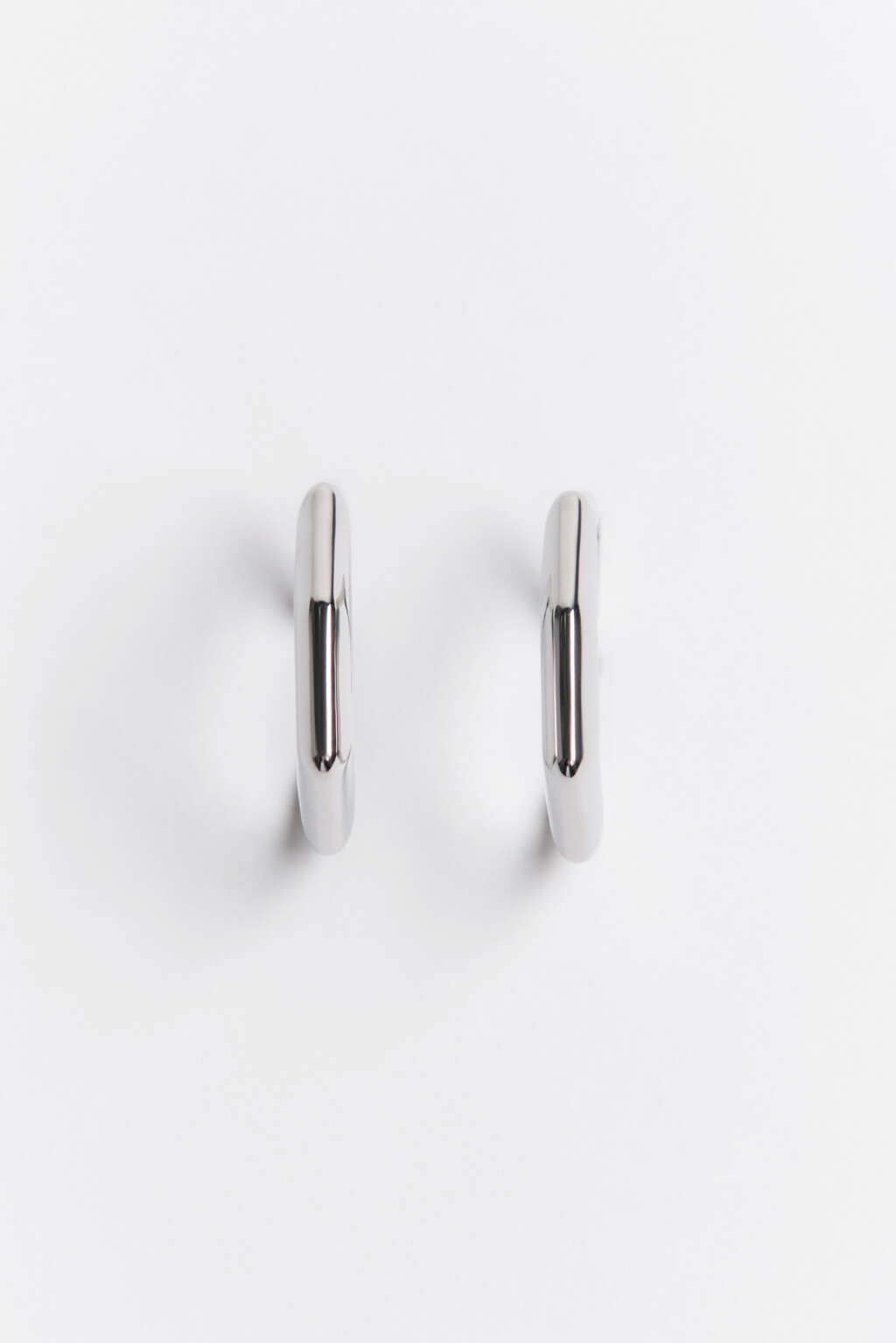 Серьги-полукольца геометрические - цвет серый - 2