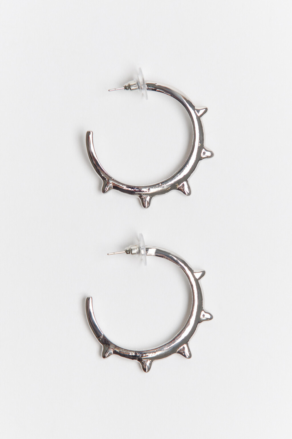 Серьги-полукольца с шипами - цвет серый - 1