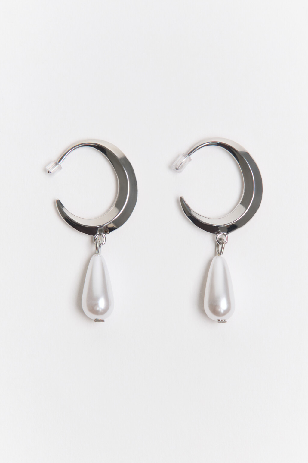 Серьги-полукольца с подвесками - цвет серый - 1