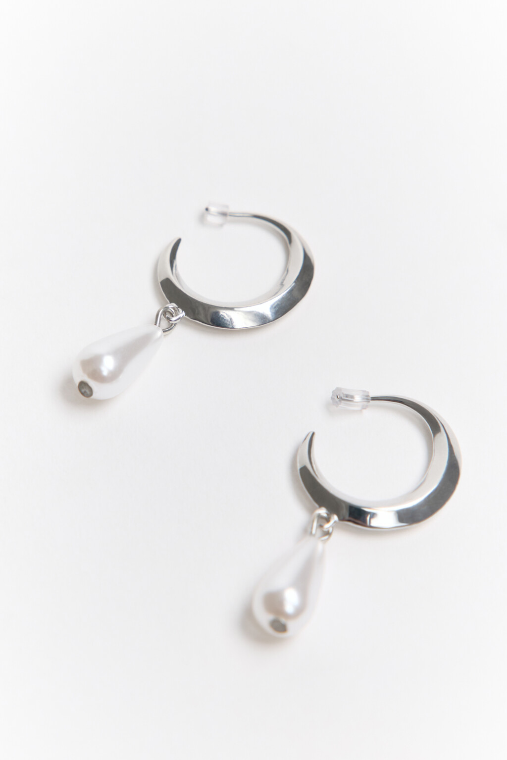 Серьги-полукольца с подвесками - цвет серый - 2