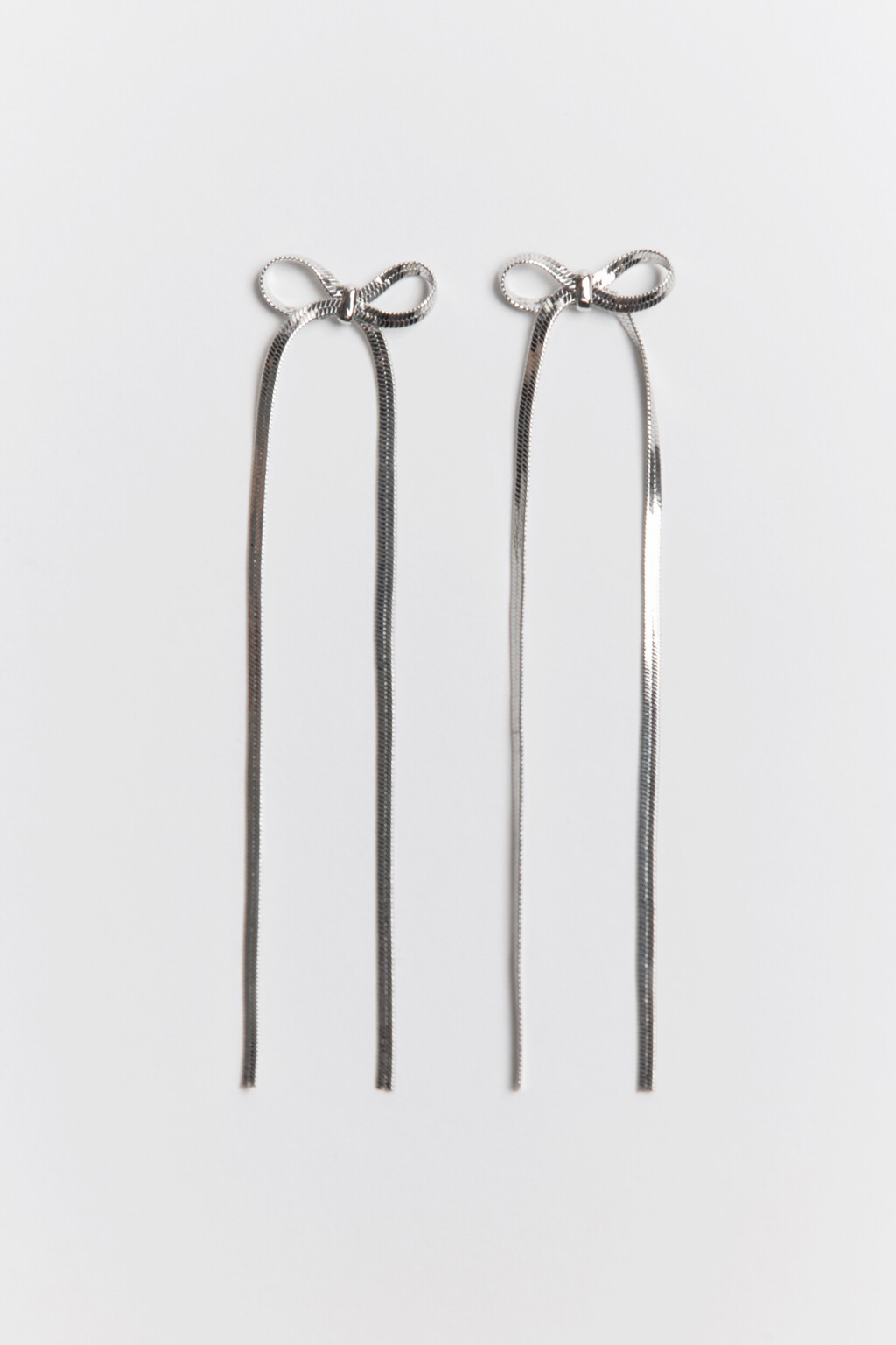 Серьги длинные с бантиками - цвет серый - 4