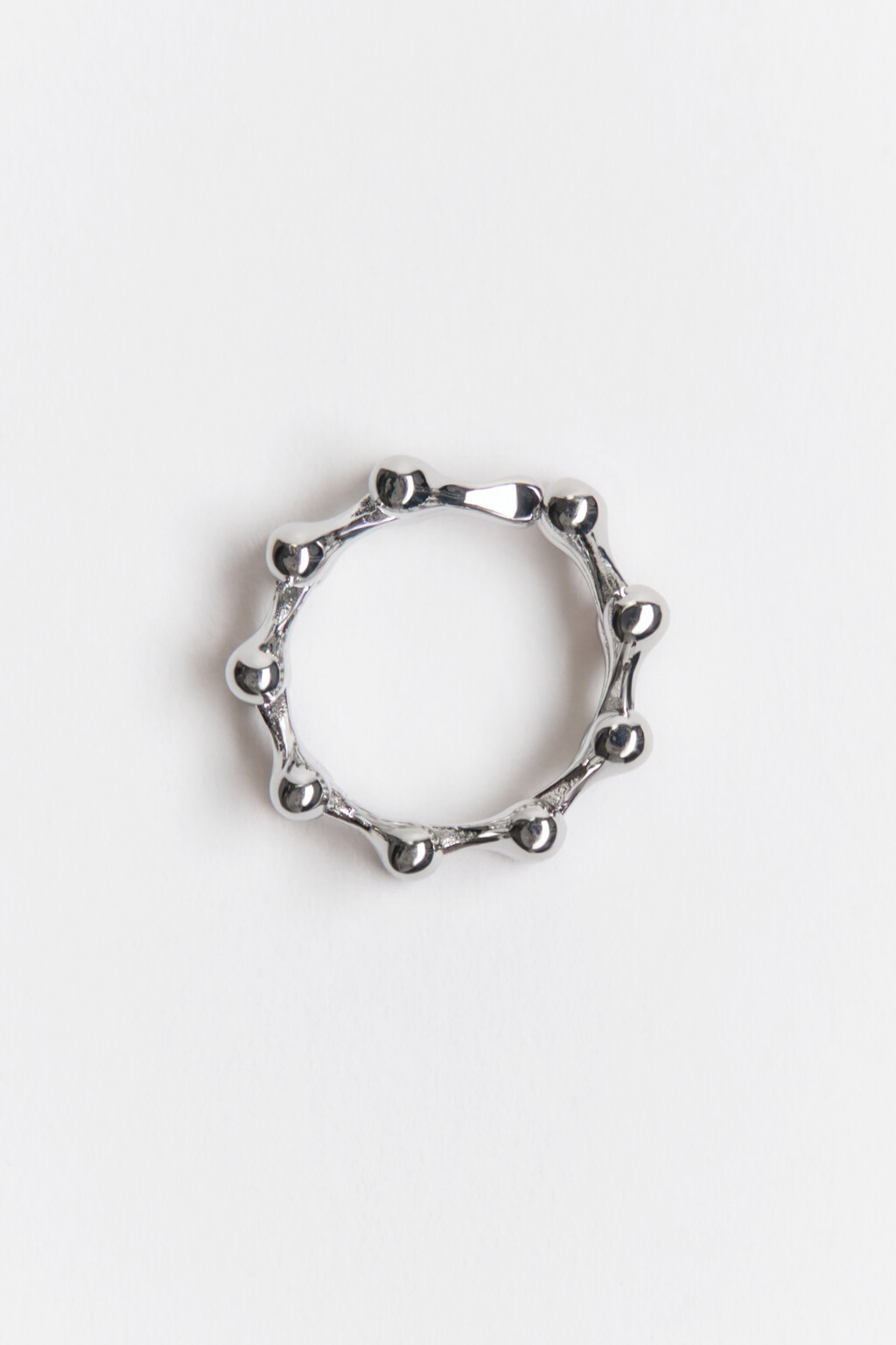 Кольцо серебристое с декором - цвет серый - 2