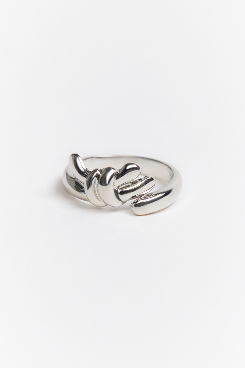 Кольцо-узел с бантом - цвет серый - 1