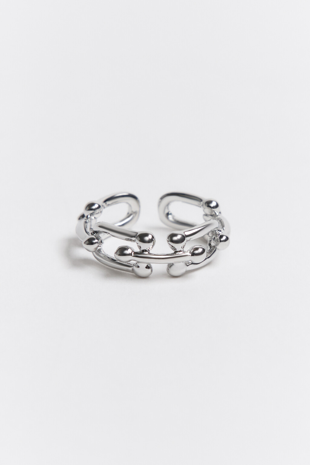 Кольцо серебристое с декором - цвет серый - 1