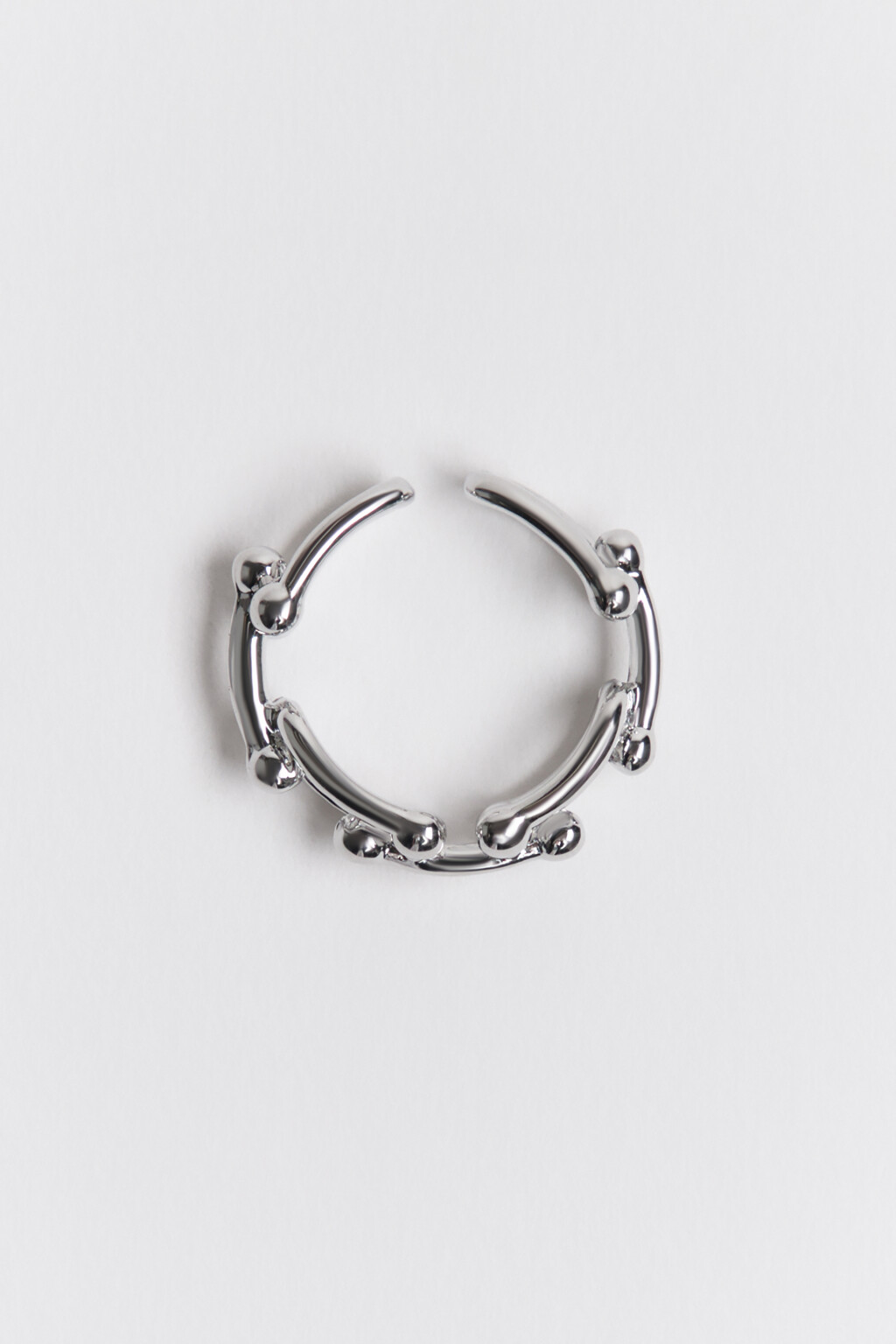 Кольцо серебристое с декором - цвет серый - 2