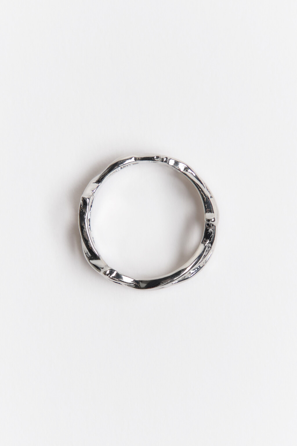 Кольцо серебристое абстрактное - цвет серый - 2