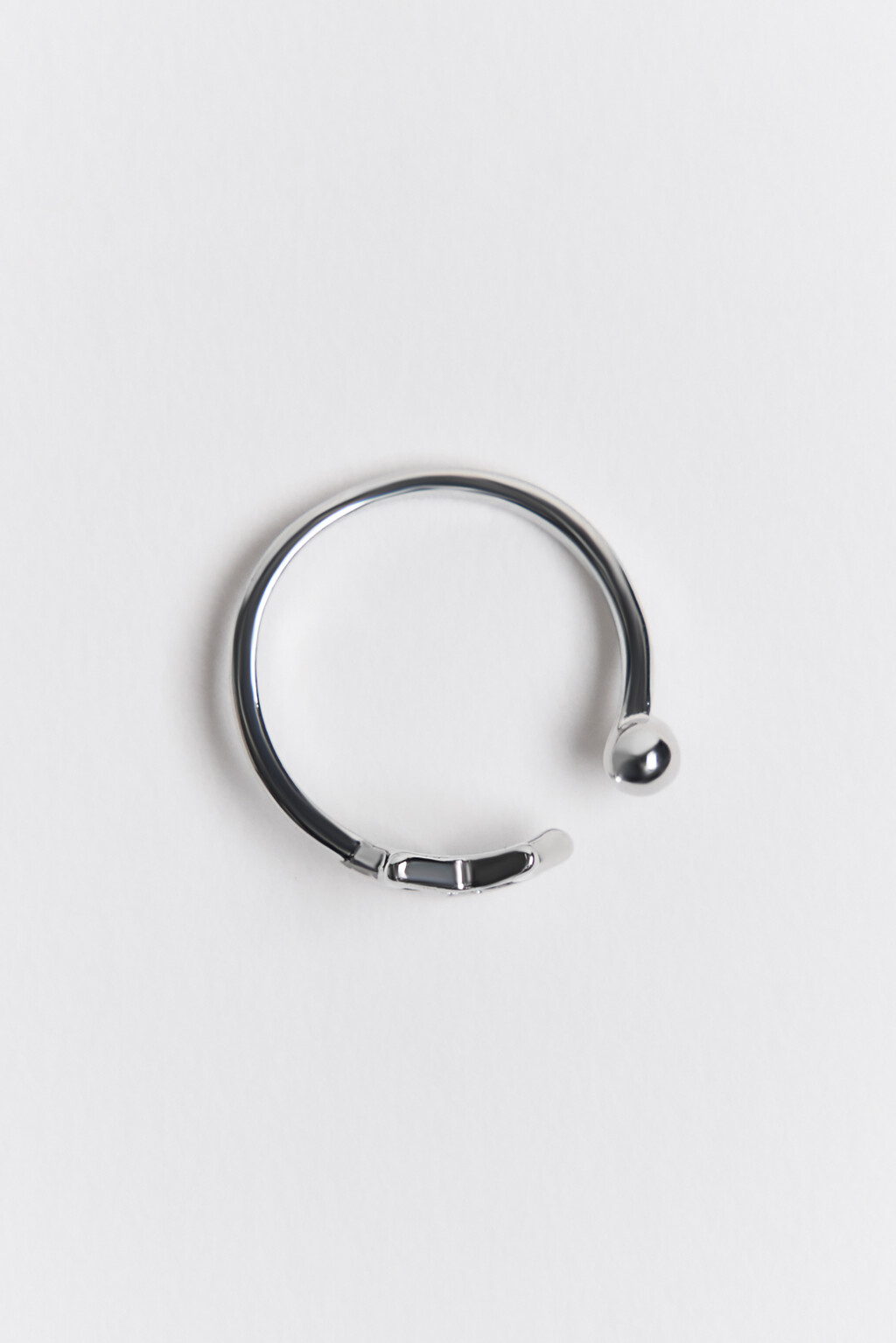 Кольцо серебристое со звездой - цвет серый - 2