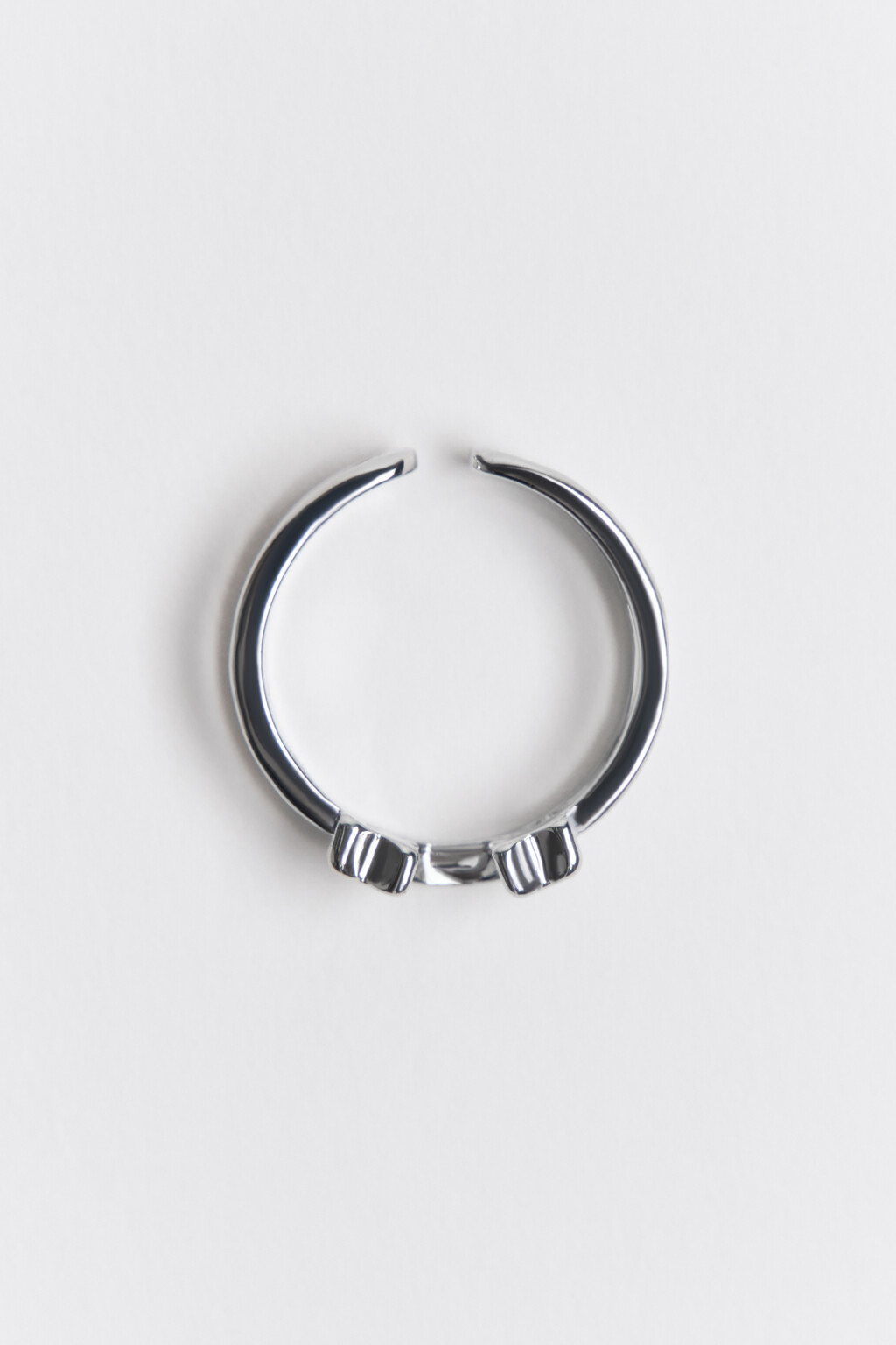 Кольцо серебристое со смайликом - цвет серый - 2