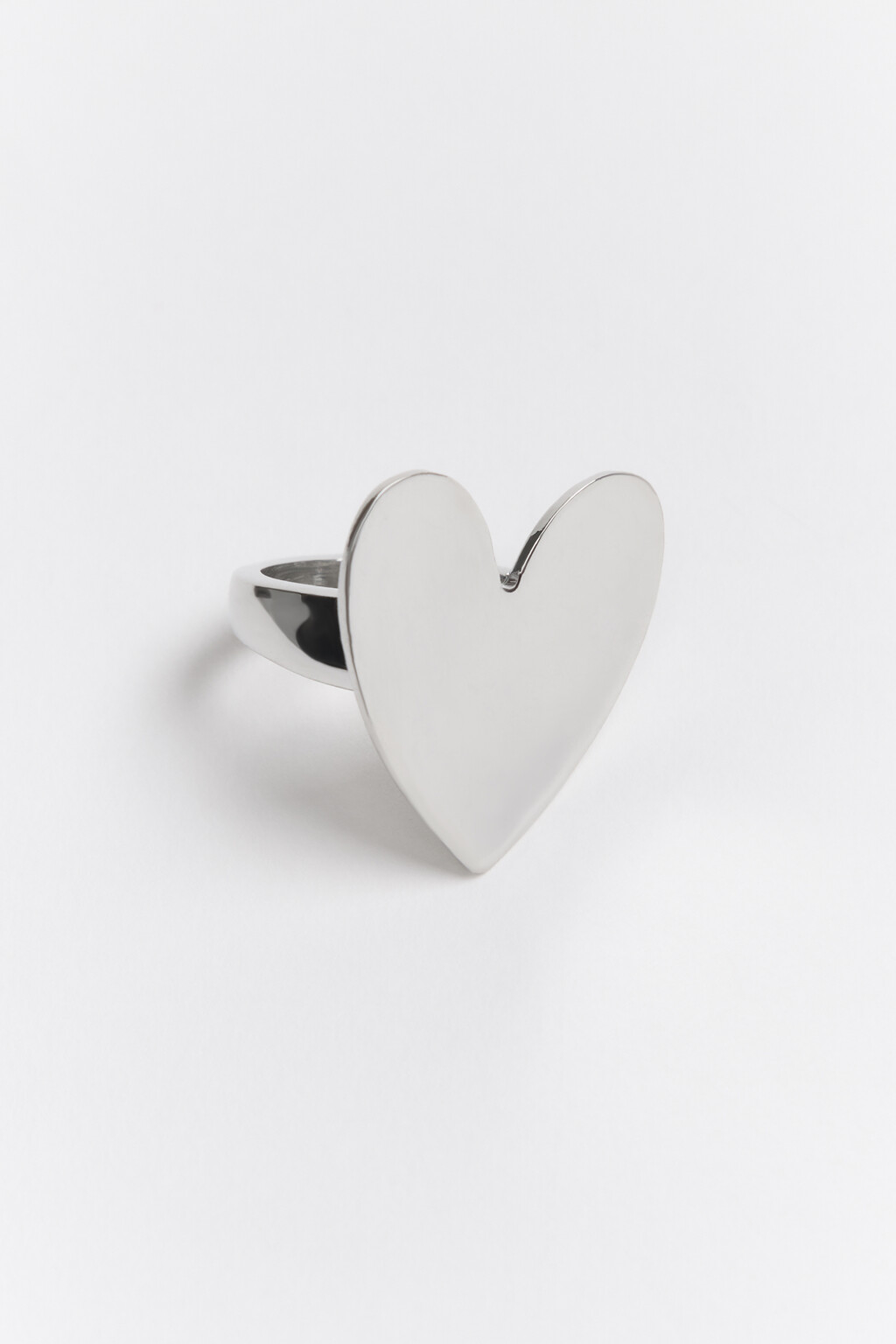 Кольцо с большим сердечком - цвет серый - 3