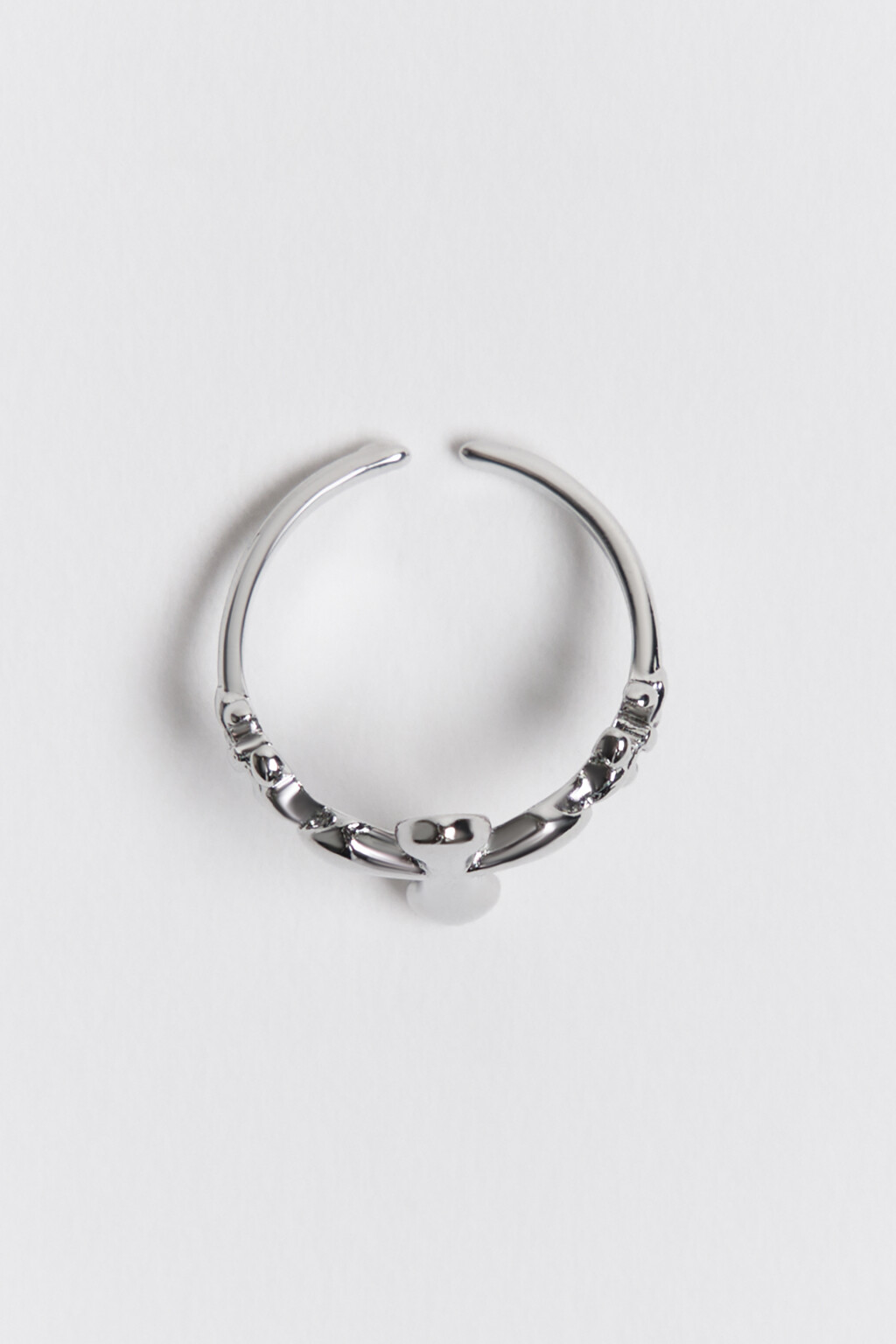 Кольцо серебристое с крестом - цвет серый - 2