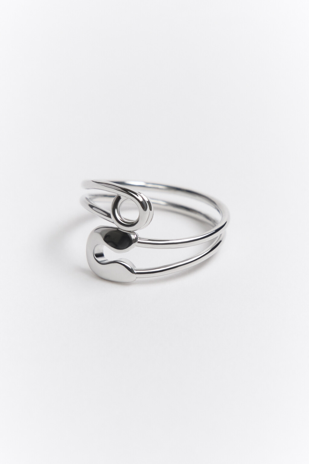 Кольцо в виде булавки - цвет серый - 1