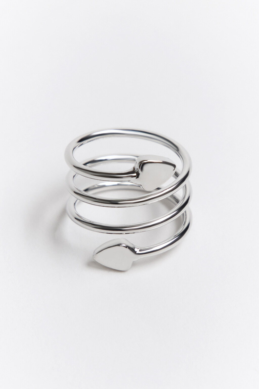 Кольцо в виде спирали - цвет серый - 1