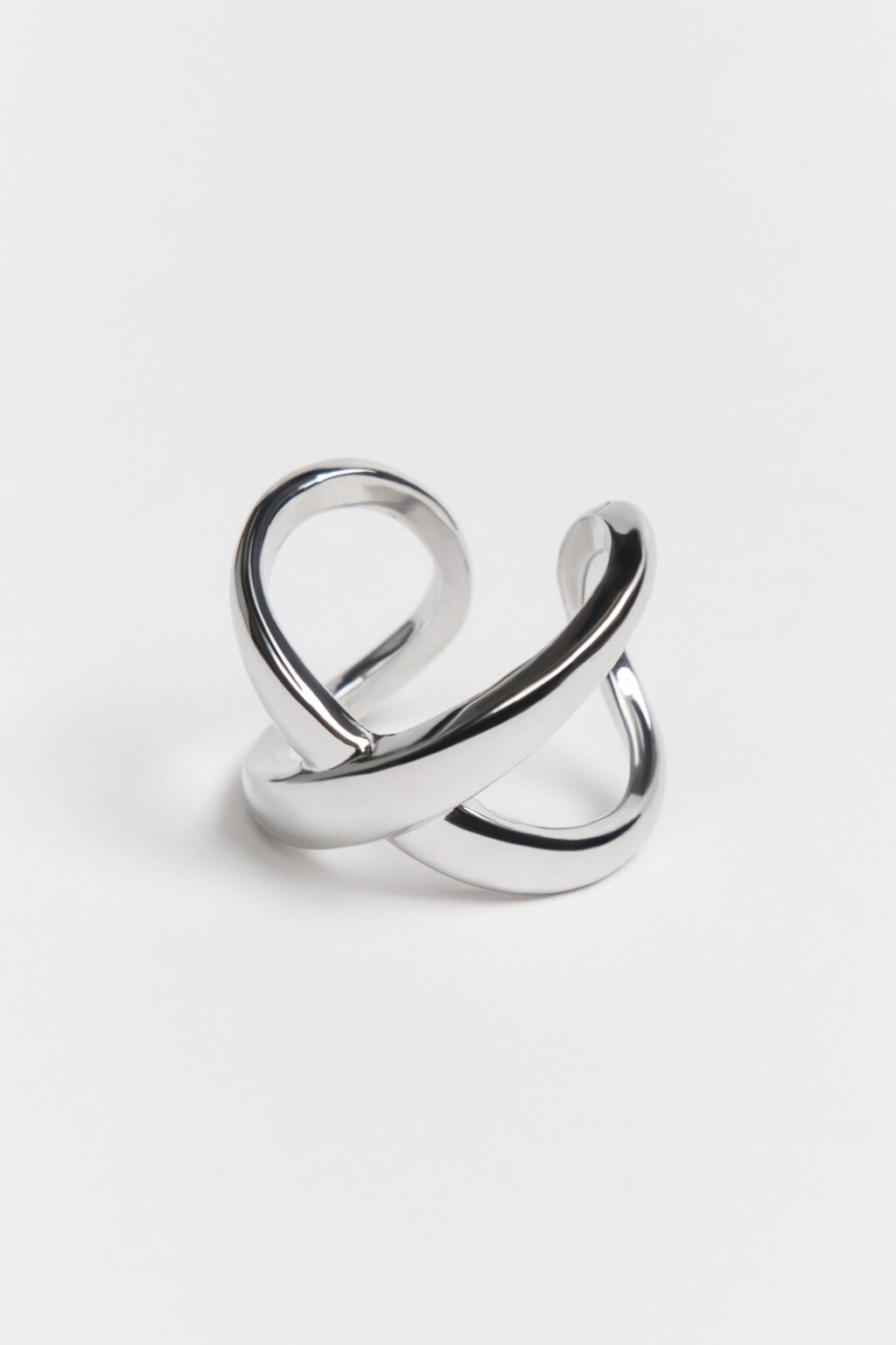 Кольцо в виде бесконечности - цвет серый - 3