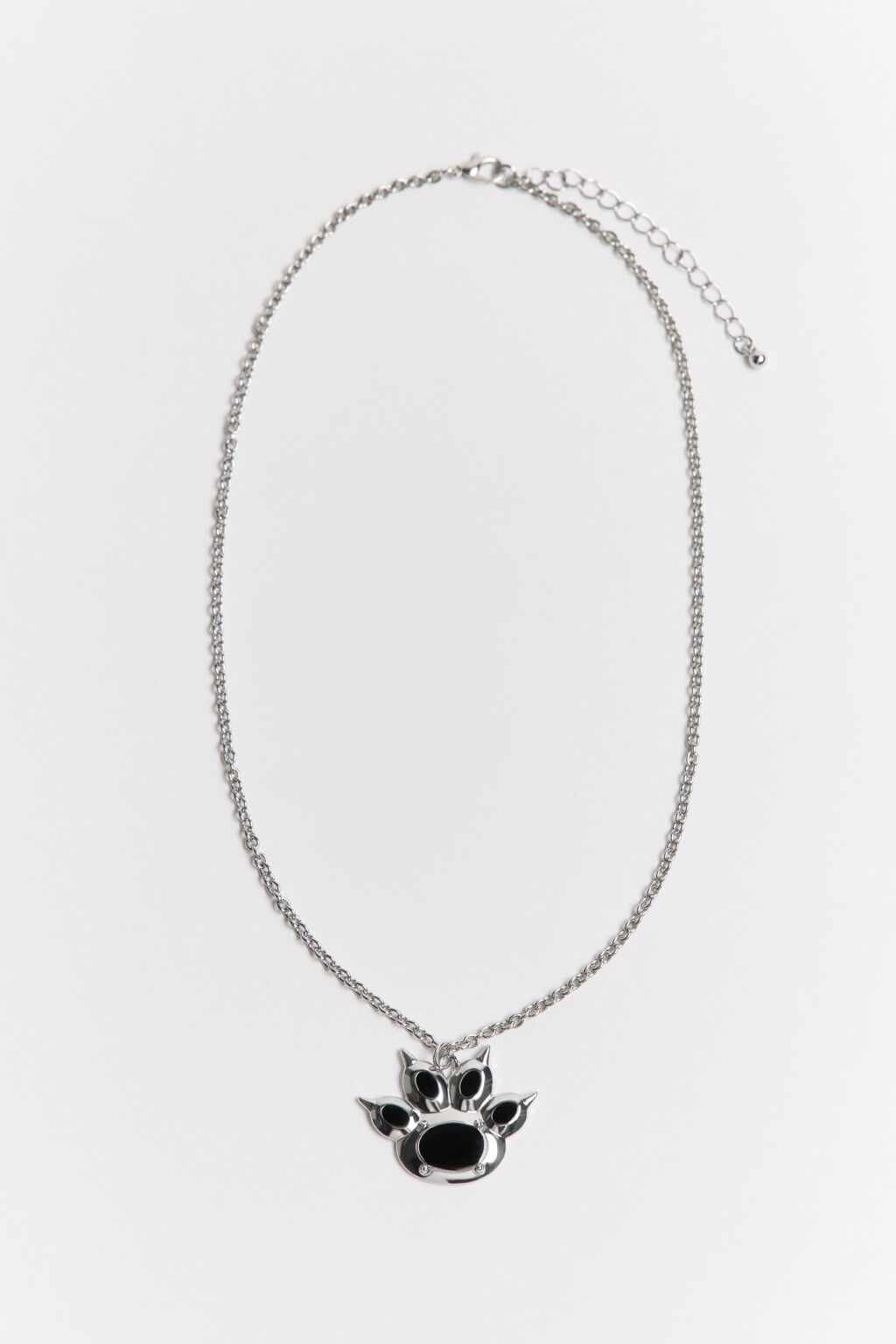 Цепочка с подвеской и кристаллами - цвет серый - 1