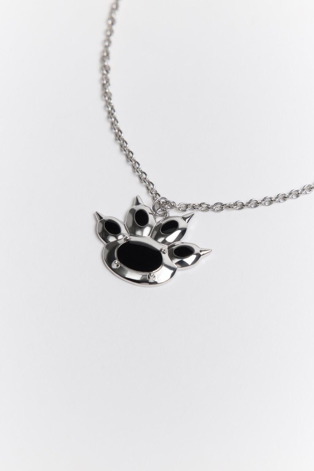 Цепочка с подвеской и кристаллами - цвет серый - 2