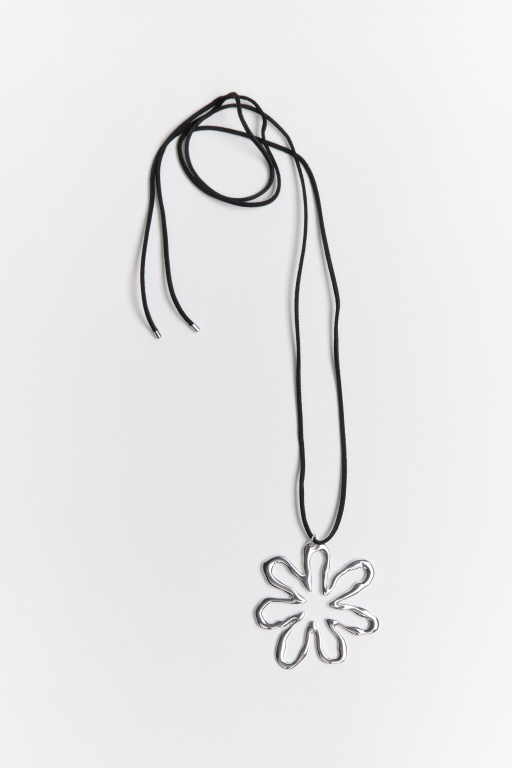 Цепочка на шею с абстрактным цветком - цвет серый - 3