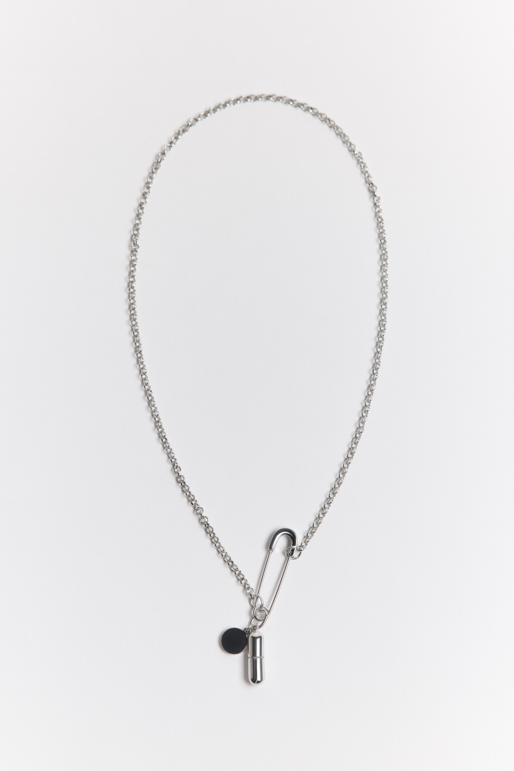 Цепочка на шею с подвесками - цвет серый - 1