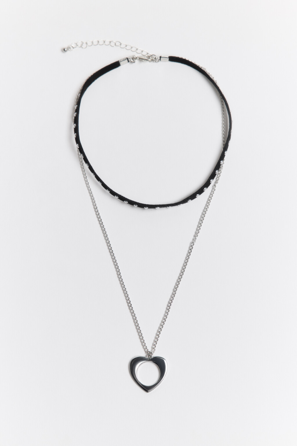 Чокер с цепочкой и подвеской - цвет серый - 3